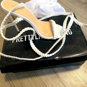 White braided lace up heel !